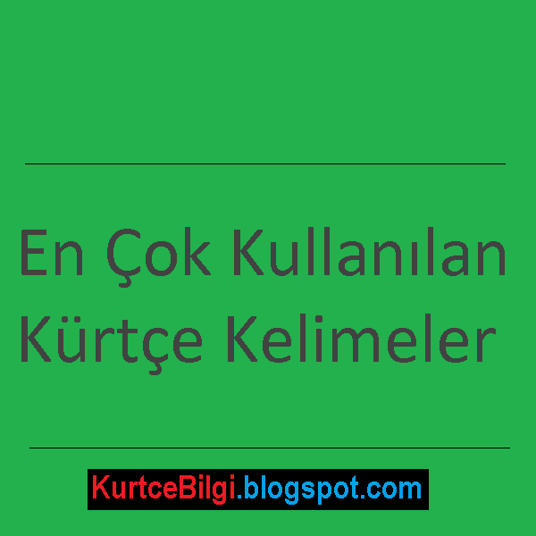 Kurtce Bilgi Blog En Cok Kullanilan Kurtce Kelimeler Ve Turkce Anlami
