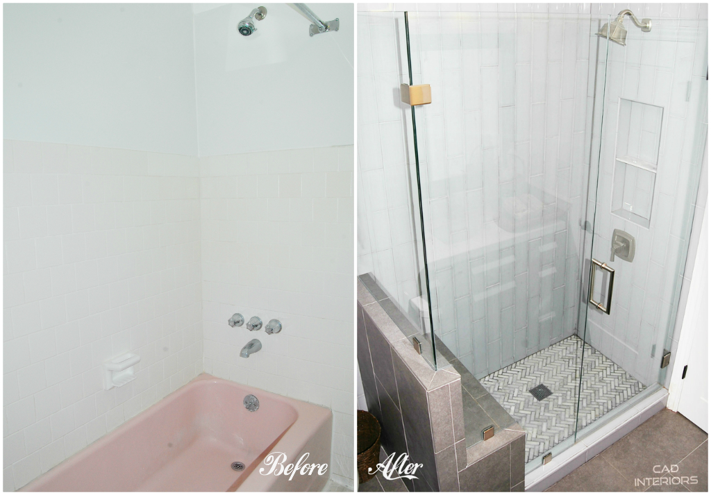 CAD INTERIORS main bathroom renovation conversion of tub to shower stall