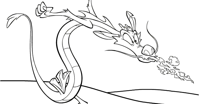 Mushu Coloring Pages - Disney Coloring Pages