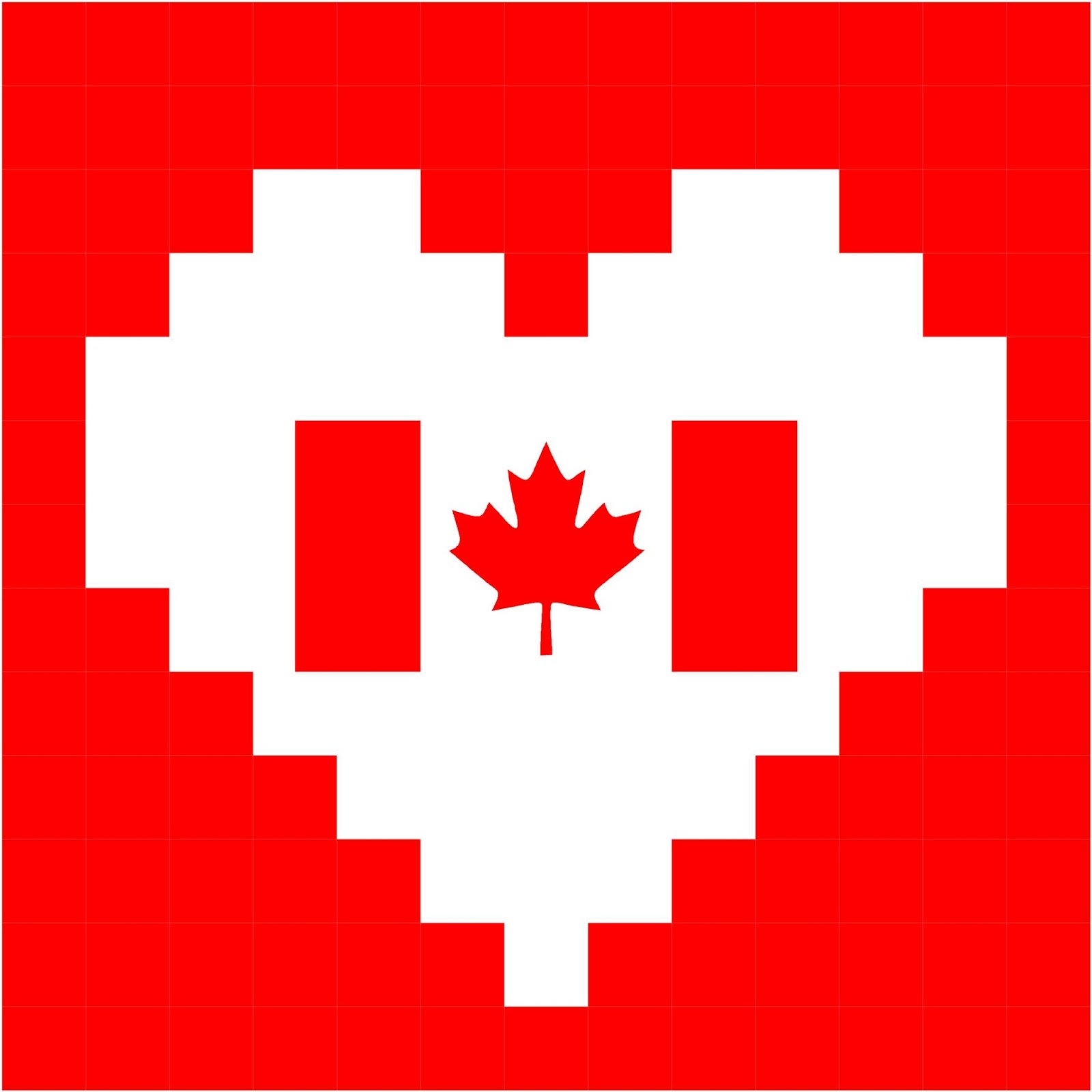 Daydreams of Quilts: Canadian Flag Pixel Heart Quilts