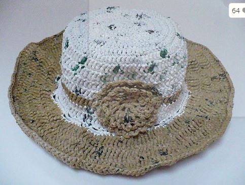 Hat made from plarn