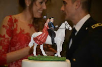 statuine cake topper per torte nuziali sposo ufficiale cavalleria sposini con cavallo orme magiche