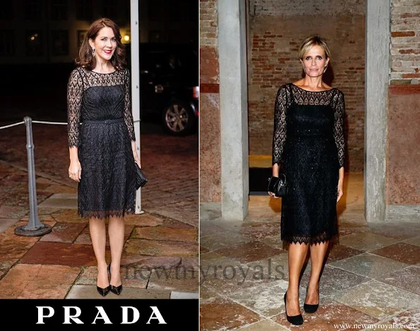 The Crown Princess wore Prada Black Lace Dress. Isabella Ferrari wear the same Prada Black Lace Dress at the Women's Tales Dinner