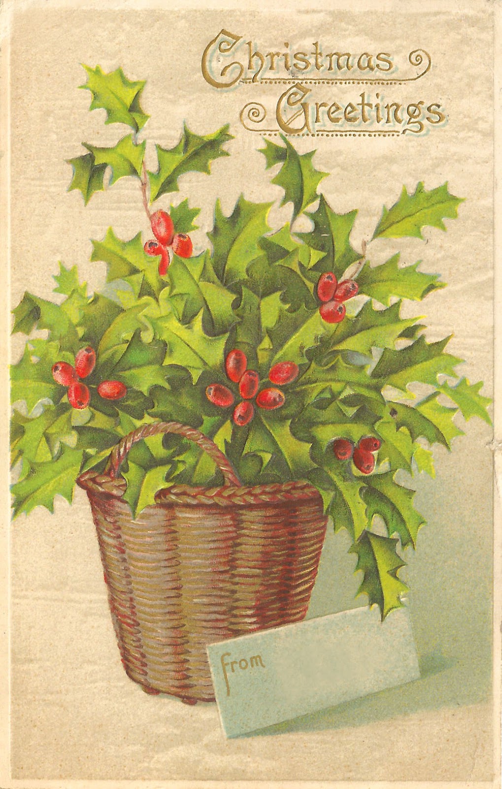 Antique Images: Free Vintage Christmas Printable Gift Tag: Vintage