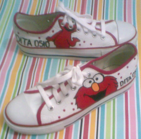  Elmo  Lovers LOV s Painted Shoes 