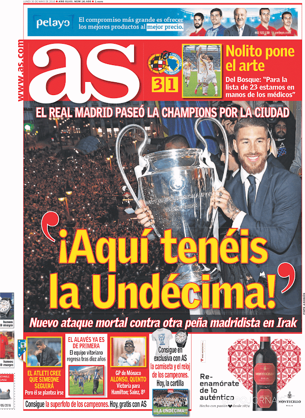 Real Madrid, AS: "Aquí tenéis la Undécima"