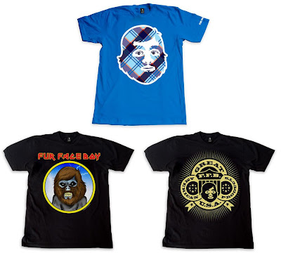 Fur Face Boy Series 5 - FFB Blue Plaid, Fur Face American & Fur Face Maiden T-Shirts