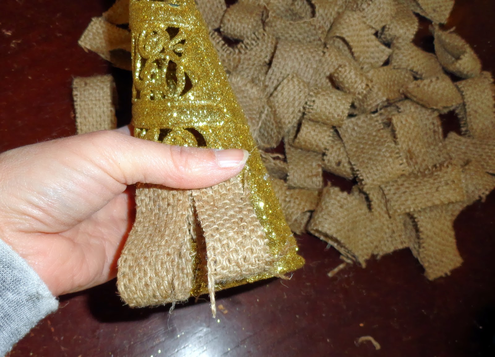 Rustic Burlap Christmas trees