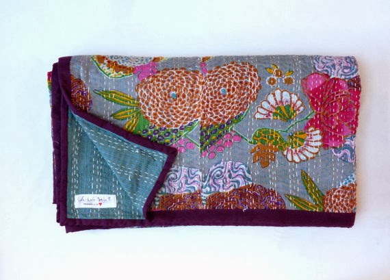 Handmade quilt rich colours