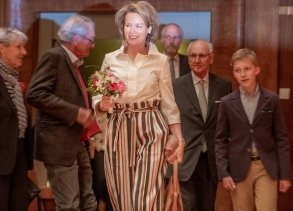 Queen Mathilde and her son, Prince Emmanuel attended the session of the first round of 2018 Queen Elisabeth Voice Competition held at Flagey
