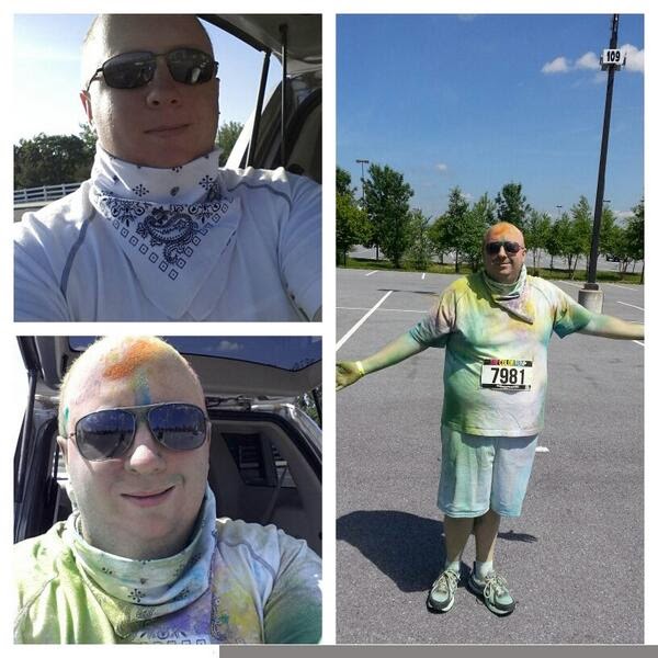 Before and after Color Run.