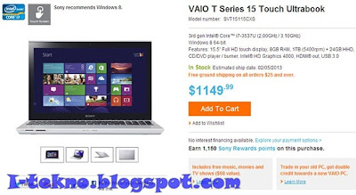 Ultrabook Windows 8 | Sony Vaio T14 dan T15