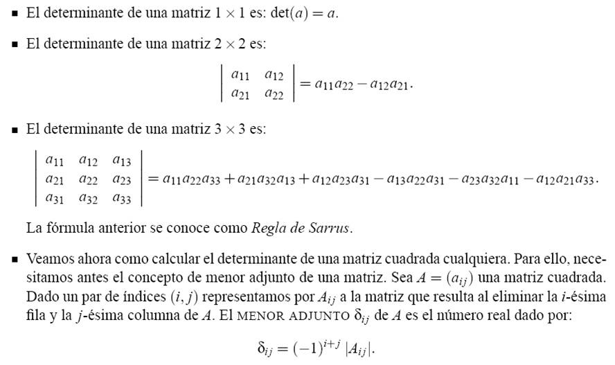 Matriz de una determinante