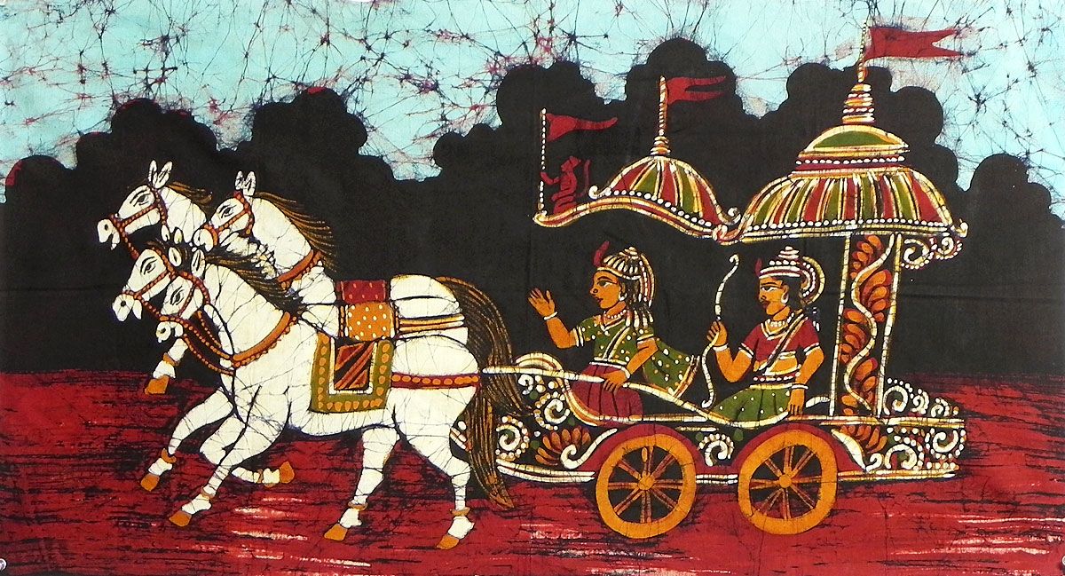 Arjuna, junto a Krishna, en pos de la liberación del alma