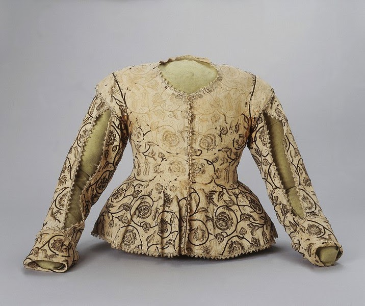 Mississippi Sisters: 1620 English Linen Jacket Embroidered with Black Silk