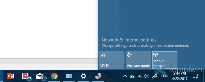 mobile hotspot di windows 10