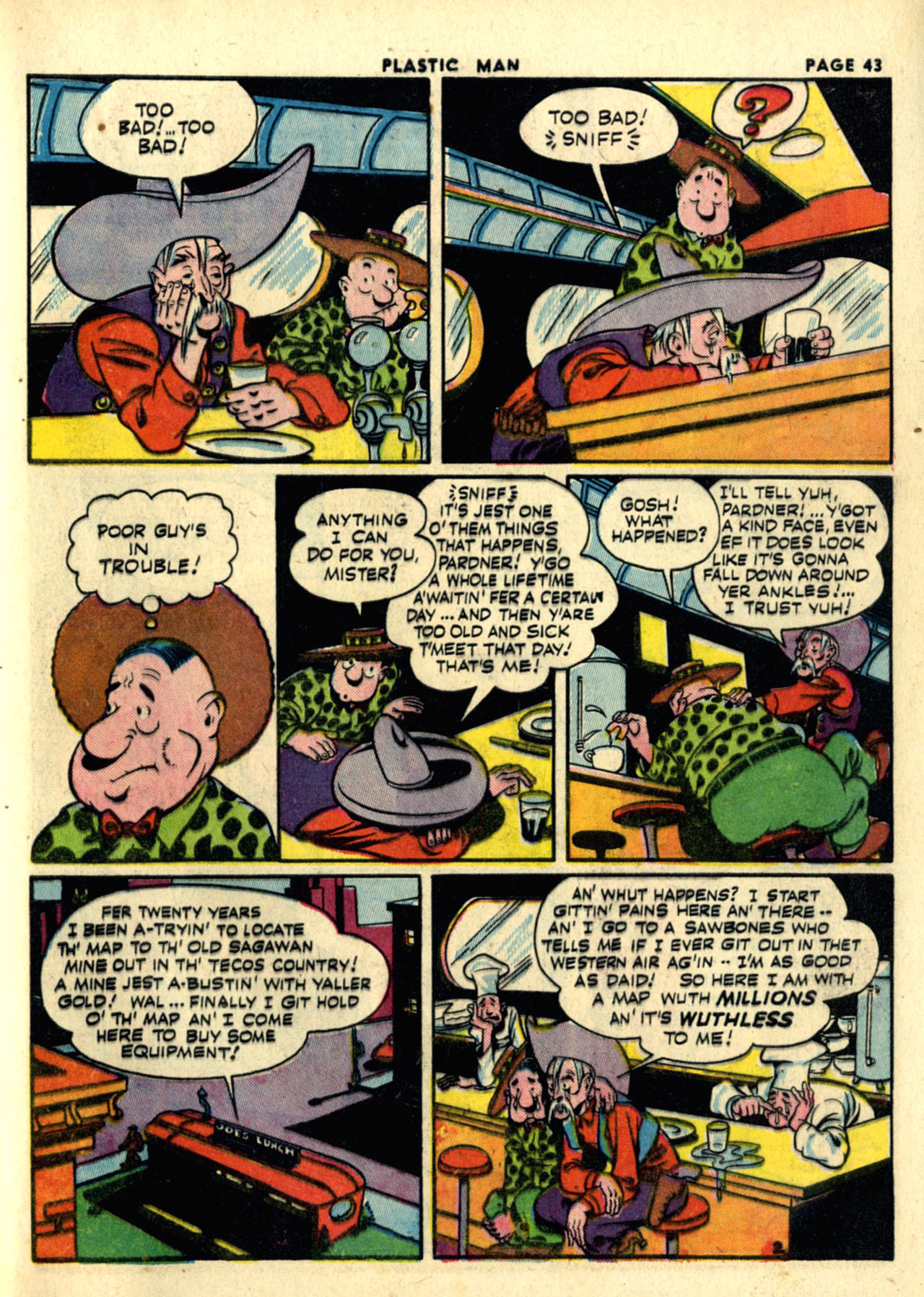 Read online Plastic Man (1943) comic -  Issue #1 - 45