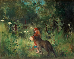 Little Red Riding Hood and the Wolf in the forest, 	1881