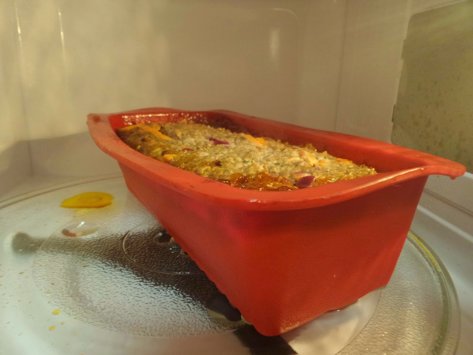 Microwave Meatloaf after being cooked in the Microwave