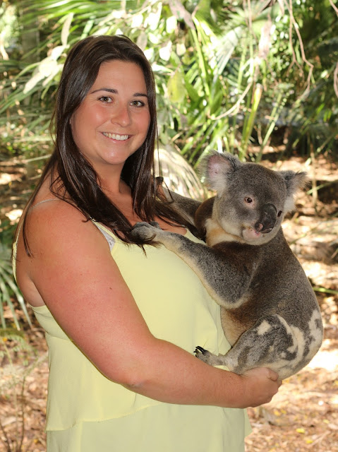 The Aussie Flashpacker cuddling a koala at Lone Pine Koala Sanctuary
