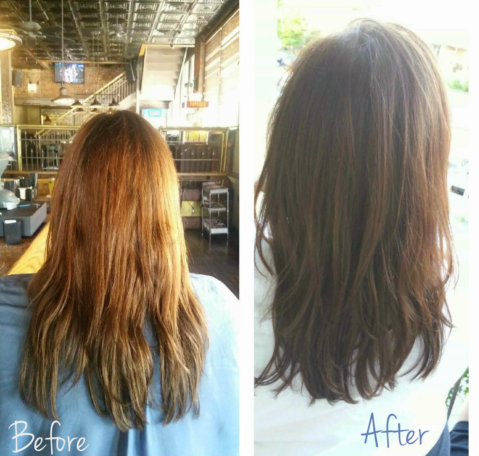 Casualty of Wear Hair Gloss Before & After