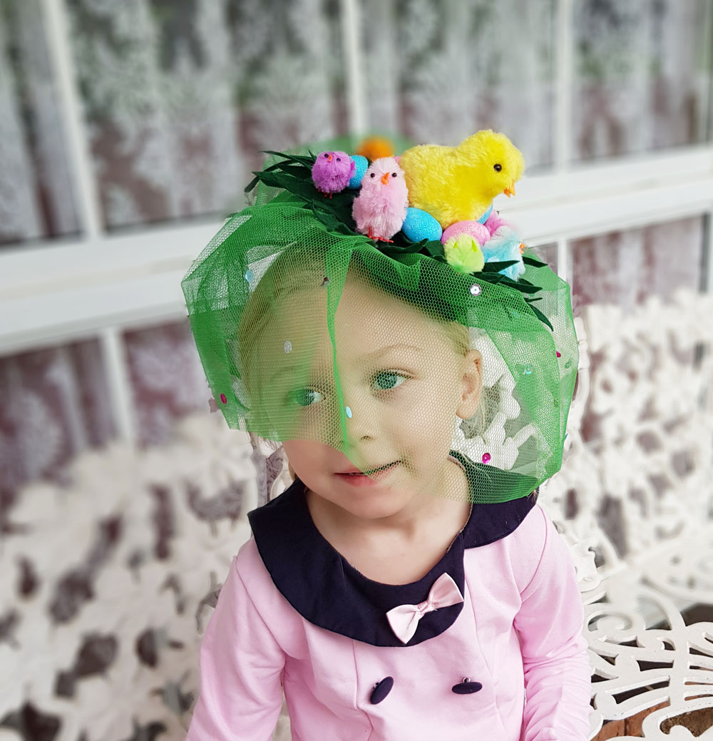 Girl's DIY Chicken & Egg Easter hat Fascinator for School Parades Now