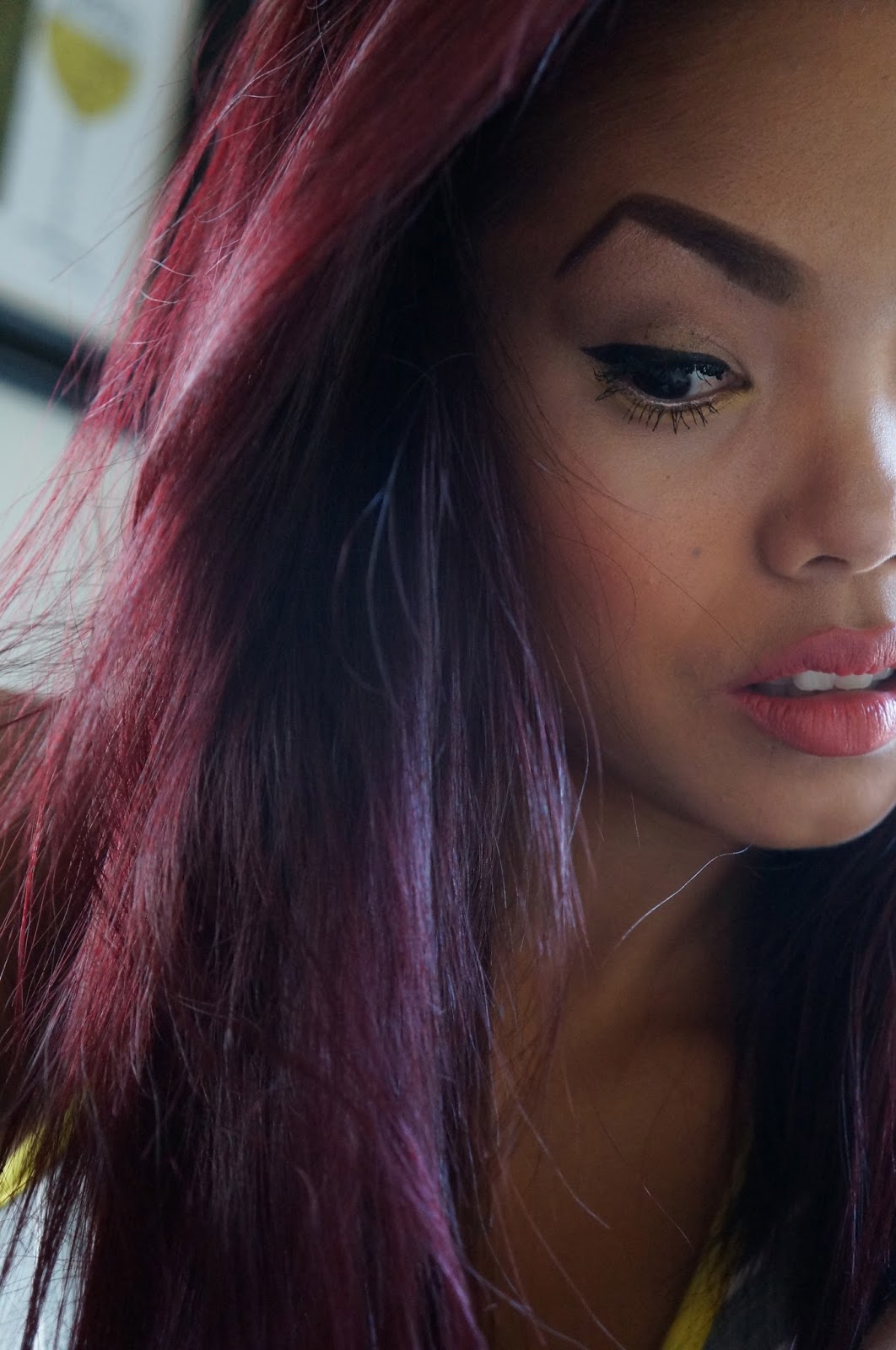 Teaseblendglam Beauty Fashion Diy More My Burgundy Plum Once I Started The Dying Process From Bottom And Worked My Way To Top Of Head Also Left Roots For Last Step