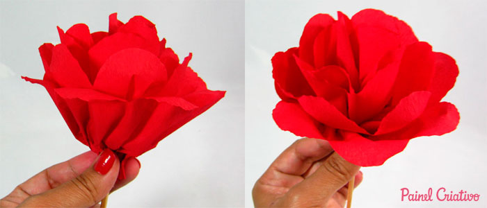 Eu Amo Artesanato: Flor de papel crepom