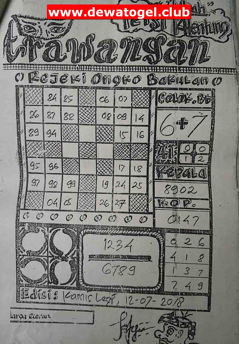 Prediksi Togel Singapura Kamis 12 Juli 2018 Syair Kode Dewa Togel