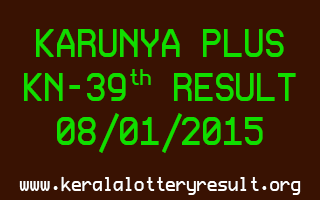 KARUNYA PLUS Lottery KN-39 Result 08-01-2015