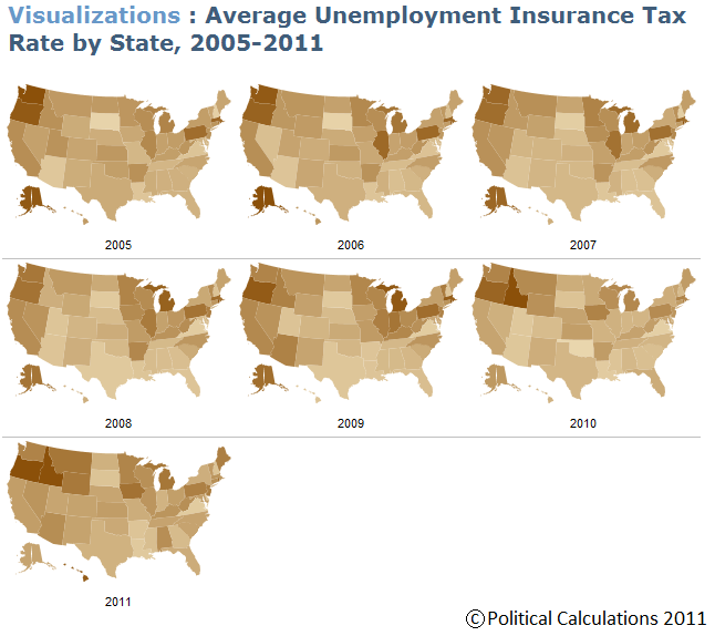 Average Unemployment Insurance Tax Rates by State, 2005-2011