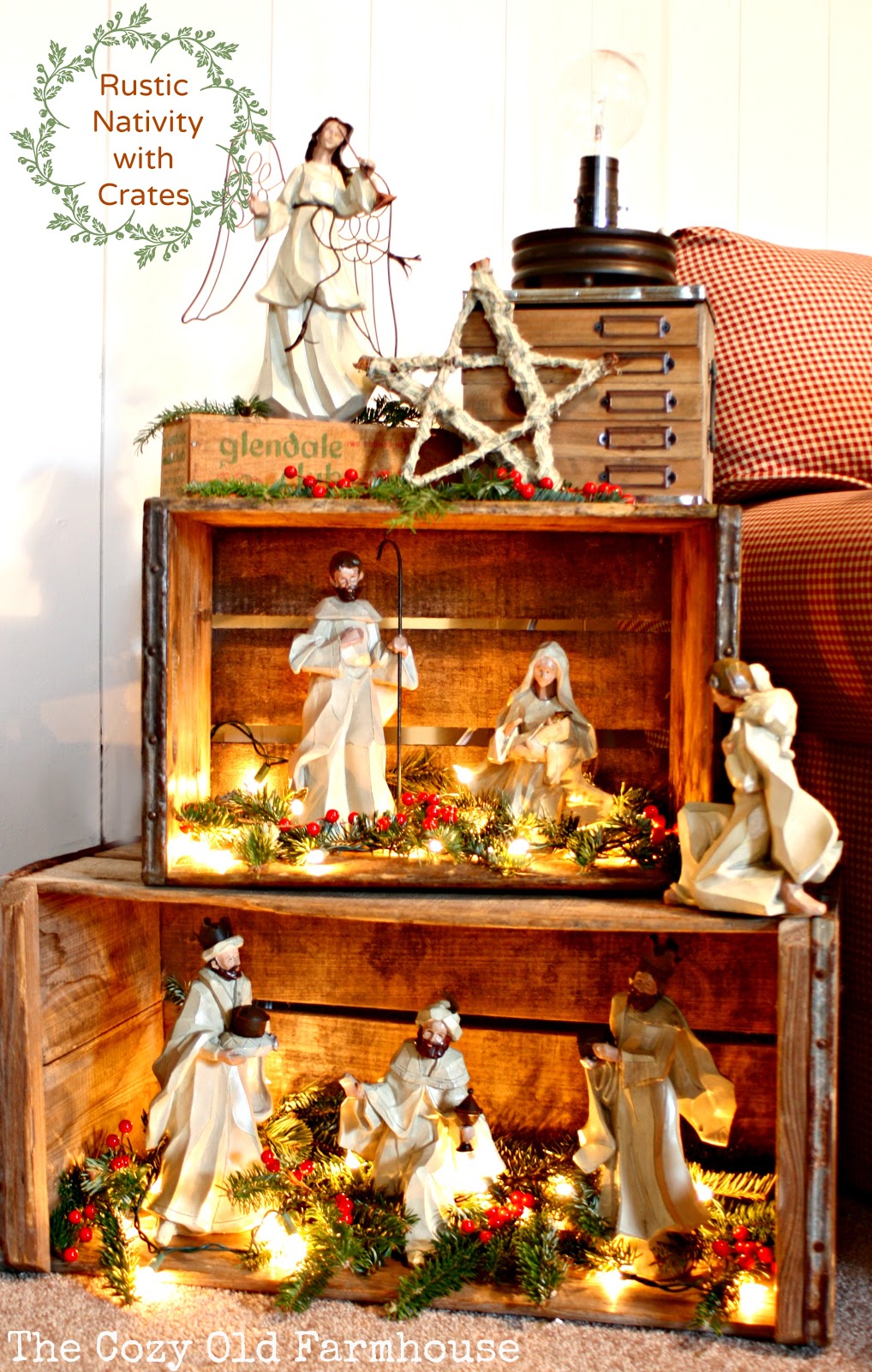 The Cozy Old "Farmhouse" Rustic Nativity with Crates