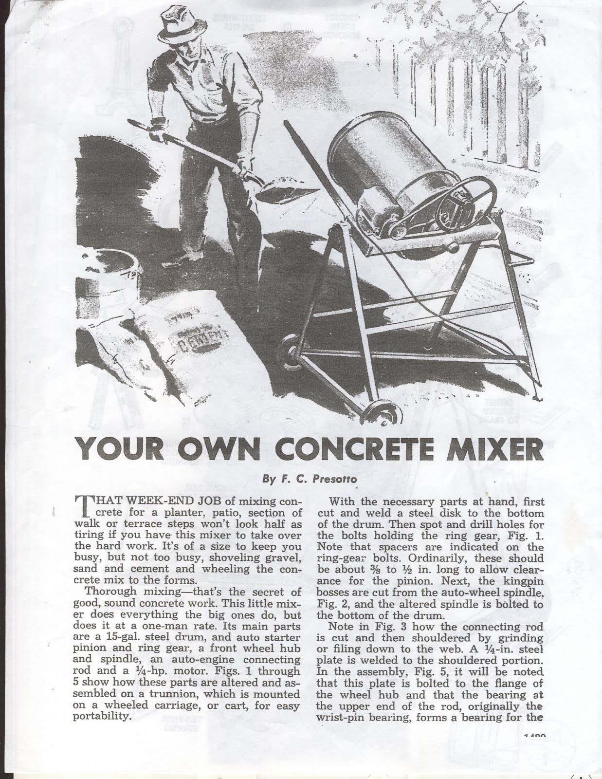 Vintage Plans: Free Plans. Build Concrete Mixers.Save money