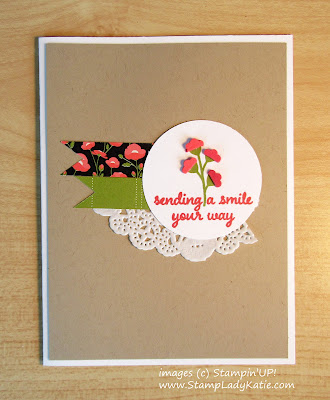Folded Punched flowers on a card made with Stampin'UP!'s Love and Affectrion Stamp Set