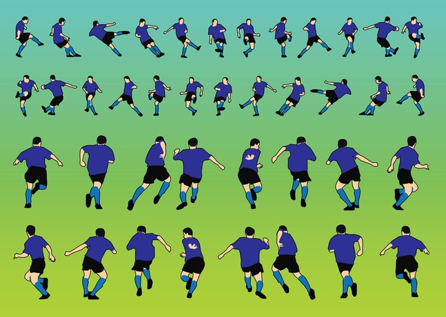 120 Soccer Players Silhouette Vector Icons Download