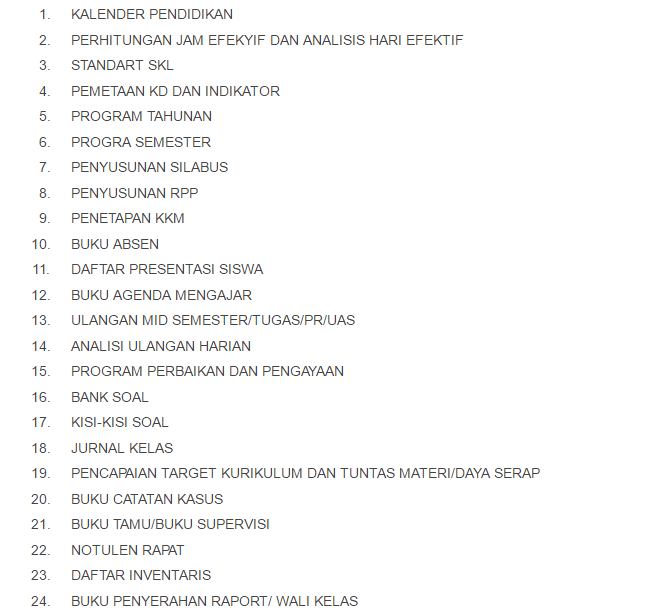 24 Administrasi Guru Lengkap dalam 1 File Excel 24 Administrasi Guru Lengkap dalam 1 File Excel
