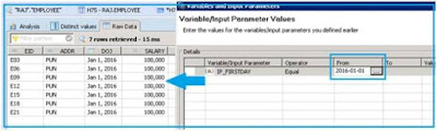 Input parameter based on procedure of type Date