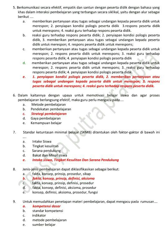 Soal Soal Latihan Soal Ukg Guru Bahasa Indonesia