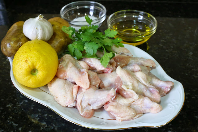 Ingredientes para alitas de pollo al ajillo