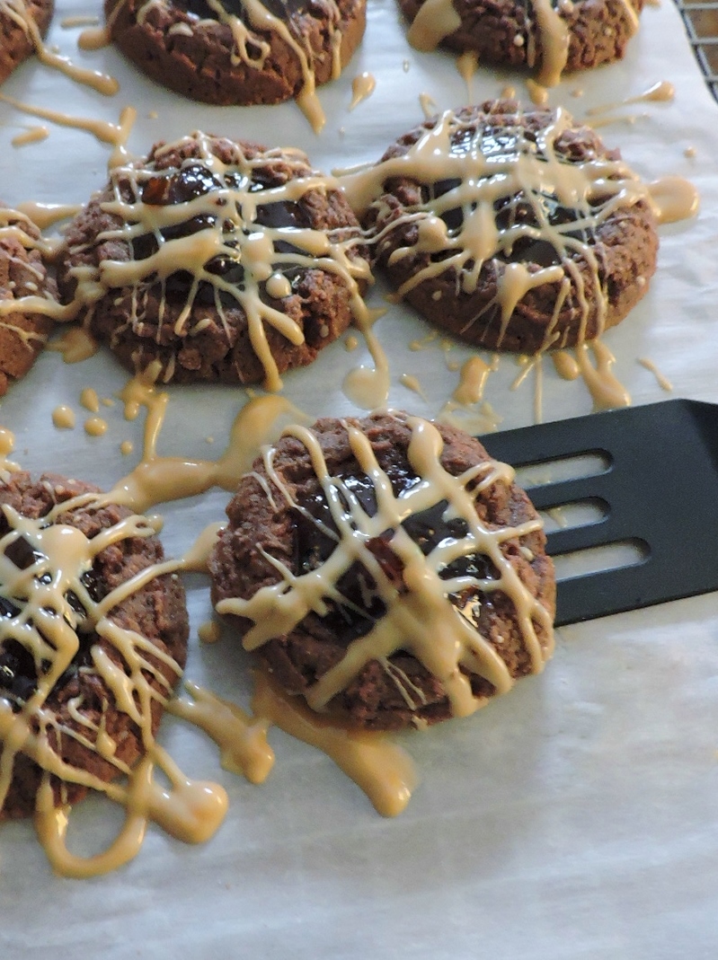 Chocolate Fig Thumbprints with Balsamic White Chocolate Drizzle