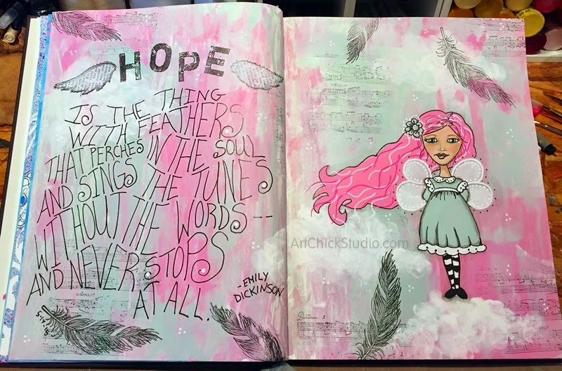 Hope Art Journal Spread Art Chick Studio