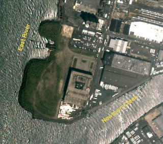 2001 color aerial image of abandoned tip of Hunter's Point