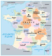 Map of France Political Geography Regions Province Cities
