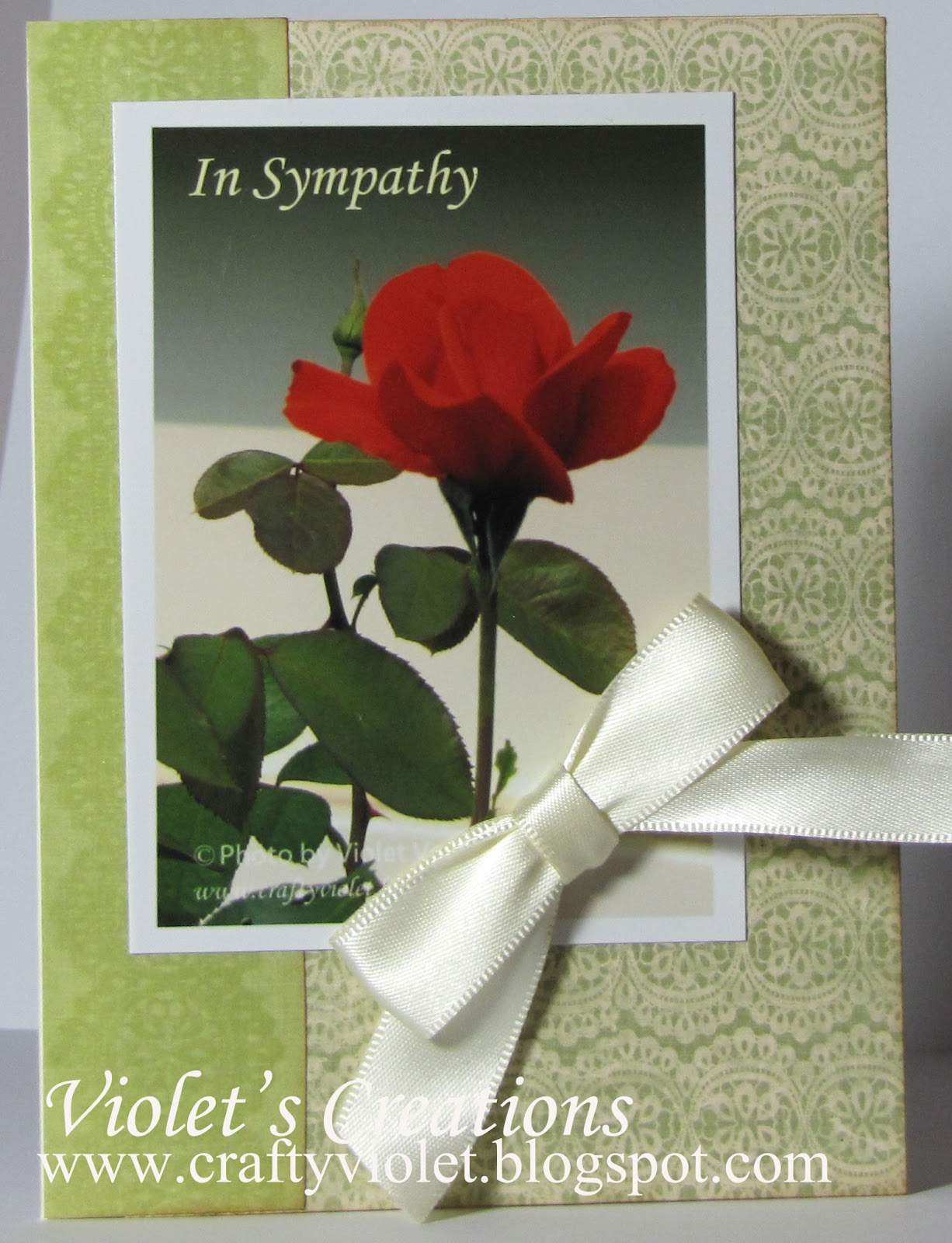 Crafty Violet's Chaos Red Rose Sympathy Card