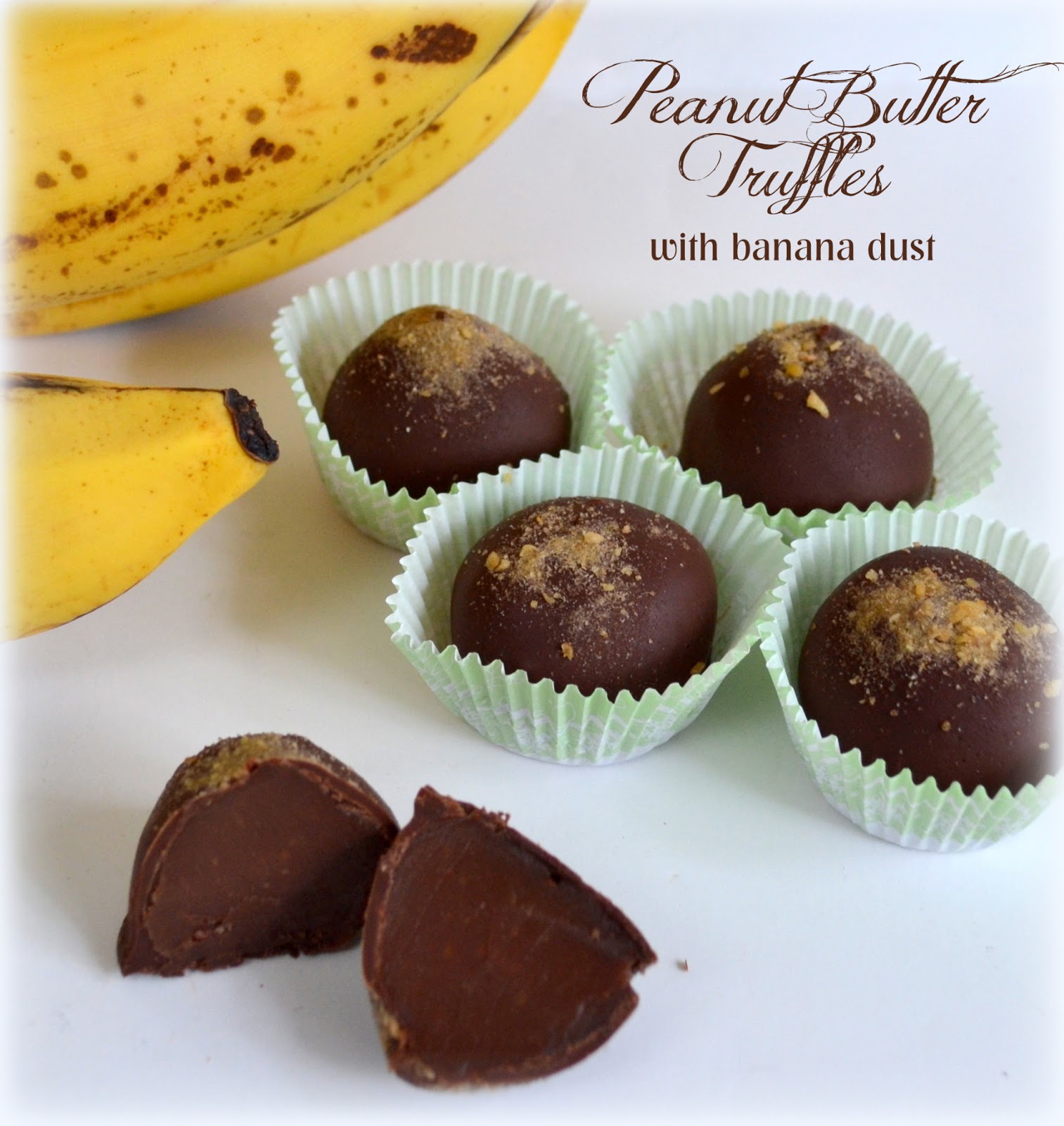 Milk Chocolate & Peanut Butter Truffles (garnished with Banana Dust)