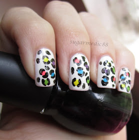 The Polished Medic: How To: 80s Neon/Bright Leopard Nails Tutorial