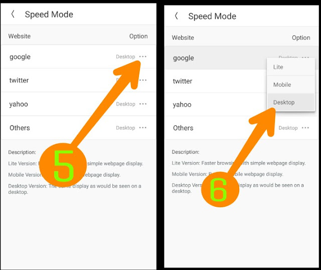 How to get desktop mode in chrome, firefox, puffin and UC browser in