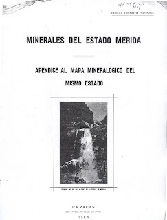 Minerales del Edo. Mérida 1926