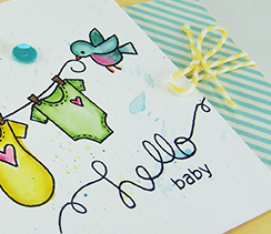 Curtain Call Sneak Peek Baby card by Newton's Nook Designs - Winged Wishes