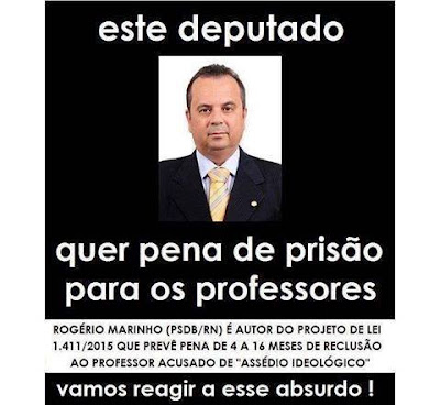 Resultado de imagem para rogério marinho contra os professores